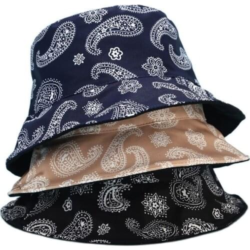 Bandana Bucket Hat Women Men Spring Summer Caps 2021 Sun Protect Fishing Hat Paisley Fisherman Hats Fashion Streetwear B196