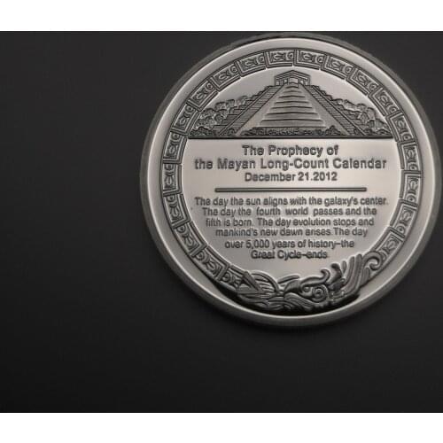 The Prophecy of the Mayan Calendar 999 Silver Coin Commemorative Pyramid Silver Plated Mexico Coins Souvenir Gifts