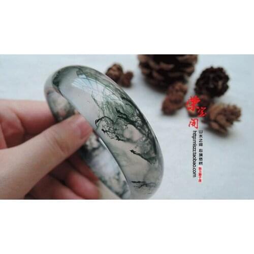Aquatic Agate Moss bracelet transparent ice species natural primary colors green singular scenery jade pith