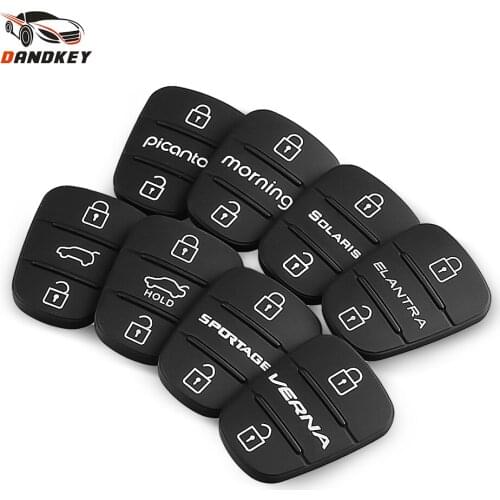 Dandkey Replacement Button Rubber Pad For Hyundai Picanto Solaris Accent Tucson l10 l20 l30 Kia K2 Rio Flip Remote Car Key Shell