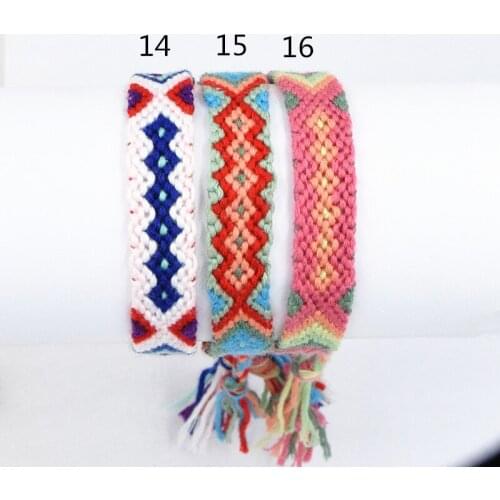 Retail Multicolor Rainbow Chunky Rope Braided Friendship Handmade Manual Weaving Geometric Bracelet
