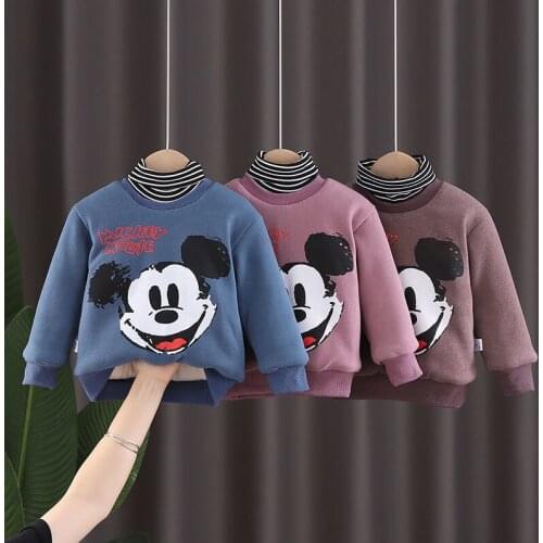 Boys' and Girls' Warm Coat Childrens High Neck Plush Sweater Bottomed Clothes Thickened Childrens Autumn and WinterClothesBaby