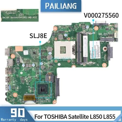 V000275560 For TOSHIBA Satellite L850 L855 6050A2541801-MB-A02 SLJ8E HM75 Mainboard Laptop motherboard DDR3 tested OK