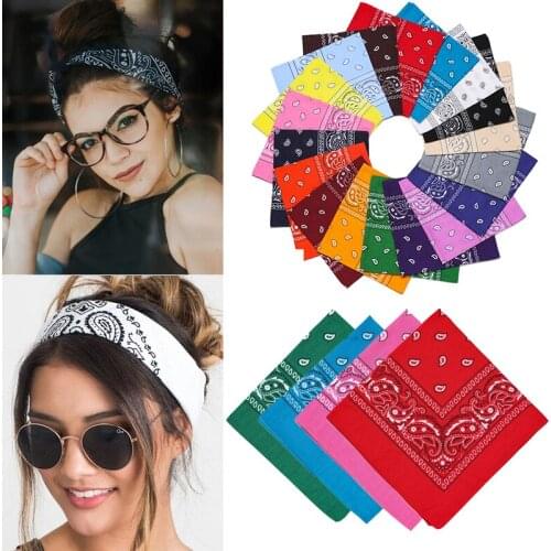 Hip Hop Bandana Women Hair Bands Fashion Square Scarf Print Hair Wraps Men Foulrad Headband Neckerchief Girls Tie Accessories