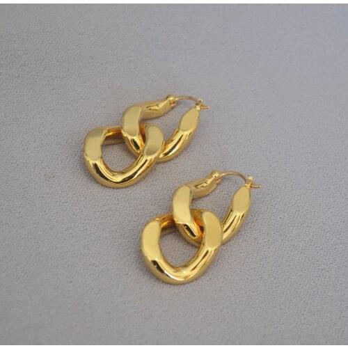 Women link style earrings fancy gold plated good quality earrings drop