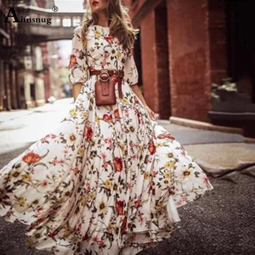 2020 Summer Long Maxi Dress Women Plus size 3xl Vintage Floral Print Boho Sundress Casual Party Vestido Femme Chiffon Dresses