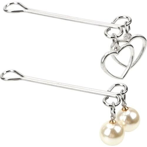 1 Pair Pearl Shape Breast Clip Heart Shape Nipple Clamps Adult Products Sex Toy for Women Couples Adult Games