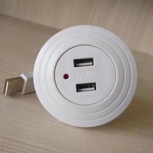 1 pcs Built-in USB socket, round hidden socket, furniture office charging jack