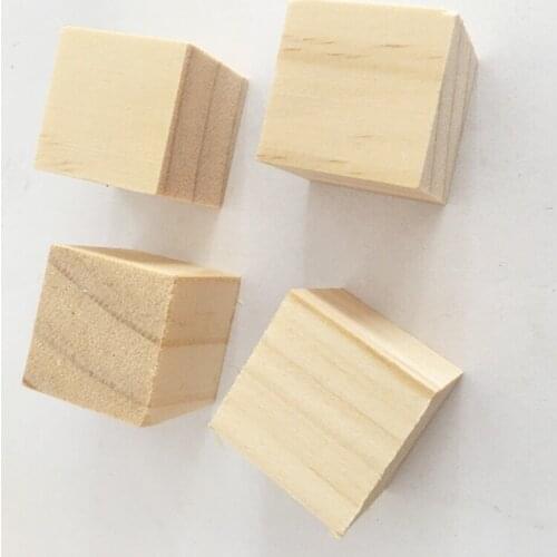 16pcs nature unfinished wood blocks 30mm pine wooden cubes blocks