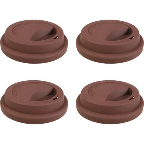 4pcs Silicone Coffee Mug Lids Reusable Travel Cup Covers Coffee Cup Lid