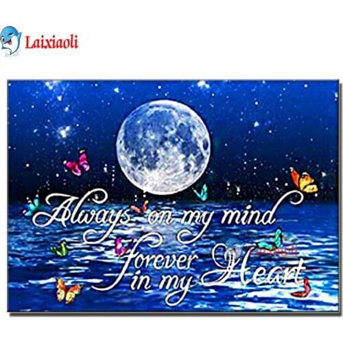 5d Diy Diamond Painting Butterfly and Quotes Universe Space Painting love text abstract art Moon Sea Ocean Landscape Home Decor