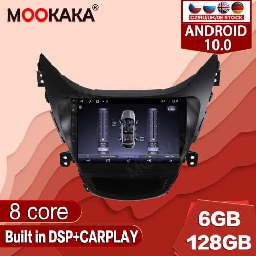 Android 10.0 128G For Hyundai Elantra 2010-2013 Car Multimedia Player Radio GPS Navigation Auto Stereo Recorder Unit Audio