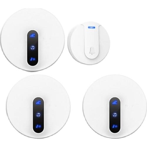 3 emitters option IP44 waterproof emitter free of battery ring door bell ring touch panel doorbell wireless door bell