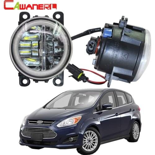 Cawanerl For Ford C-Max 2 MPV 2010 2011 2012 2013 2014 2015 Car LED Bulb 4000LM Fog Light + Angel Eye Daytime Running Light 12V