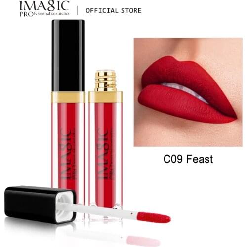 IMAGIC Matte Lip Gloss Waterproof Liquid Lipgloss Matte Long Lasting Sexy Cosmetic Beauty Keep 24 Hours Makeup lips
