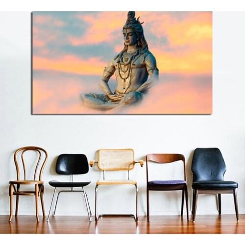 Indian Religious Buddha Shiva Lord Art Canvas Poster Painting Oil Wall Picture Print Home Living Room Decoration Accessories