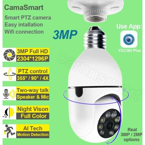 Camnsmart 3MP Mini Camera Video Surveillance Baby Monitor Security Protection Color Night Vision Device Smart Home Ycc365plus