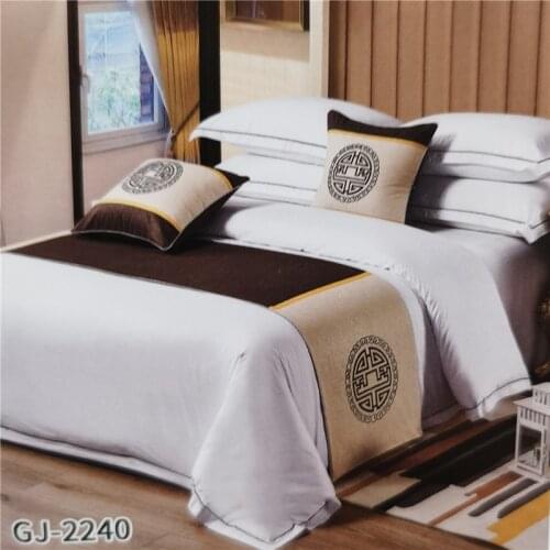 Classical Chinese Style Bed Runners Patchwork Coffee Blue Throw Runners Home Hotel Decoration Pillowcase Bed Covers Flag