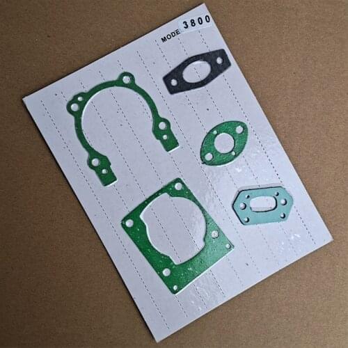 Gasket set for Zenoah G3800 3800 1E38F 1E39F 38CC 38 chainsaw cylinder crankcase carburetor muffler exhaust gasket replacement