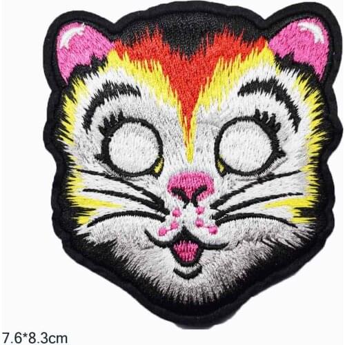 Colorful Cat Iron On Full Embroidered Clothes Patches For Girl Woman Clothing Stickers Garment Wholesale