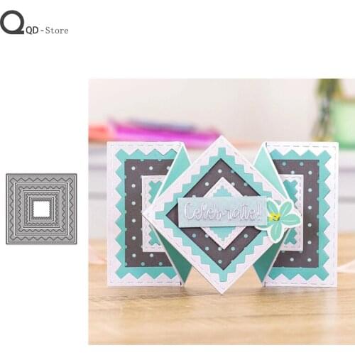 Square Pattern Border Cutting Dies Stamps Dies Scrapbooking Mold Cut Handmade Tools DIY Craft Decoration 2020 New Metal Dies