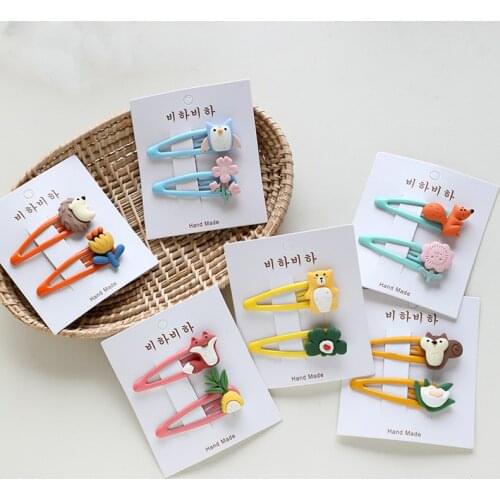 2PCS Flower Squirrel Princesses Cute Hairpins Kids Elastic Hair Bands Baby Headdress Children Hair Tie Girls Clip Accessories