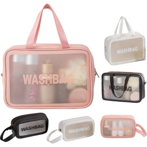 3 Colors Multi-use Waterproof Portable Large Capacity Storage Cosmetic Bag PVC Makeup Pouch Portable for Living Room