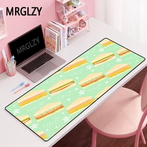 MRGLZY Drop Shipping Delicious food pattern Mouse Pad Gamer LargeDeskMat Computer Gaming Peripheral Accessories MousePad for LOL