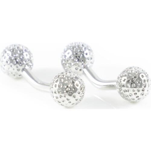 Golf Balls Cuff Links Rhodium Plated Dual Balls Cuff Links Birthday Gift Cuff Links Wedding Cuff Links