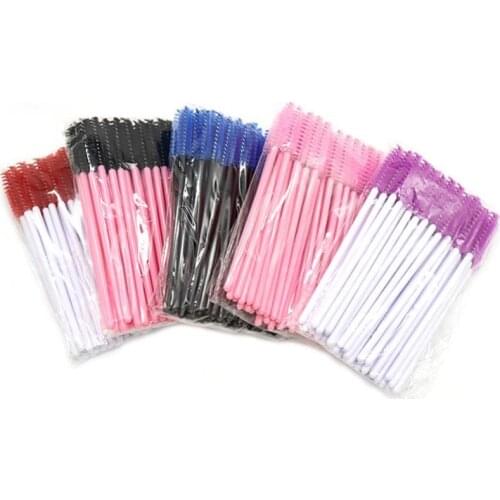 50pcs Eyelash Extension Disposable Eyebrow brush Mascara Wand Applicator Spoolers Eye Lashes Cosmetic Brushes Set makeup tools