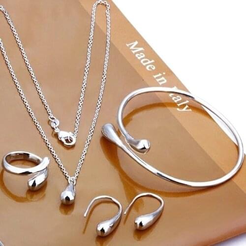Jewelry sets s925 for women big fashion necklace and earring necklace for Ring bangles with designer charms Exquisite gift