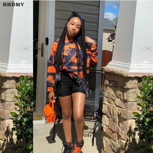 HHDMV 2020 women fashion new street hip hop style fleece long sleeve round collar fleece printed comfortable fleece