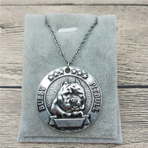 New Bully Pitbull Necklace Classic Style Pet Jewellery Fashion Animal Jewellery Bully Pitbull Dog Pendant Necklace Women