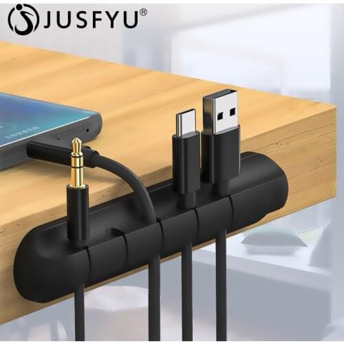 Cable Organizer Silicone USB Cable Winder Desktop Tidy Flexible Cable Management Clips Cable Holder for Mouse Headphone Wire