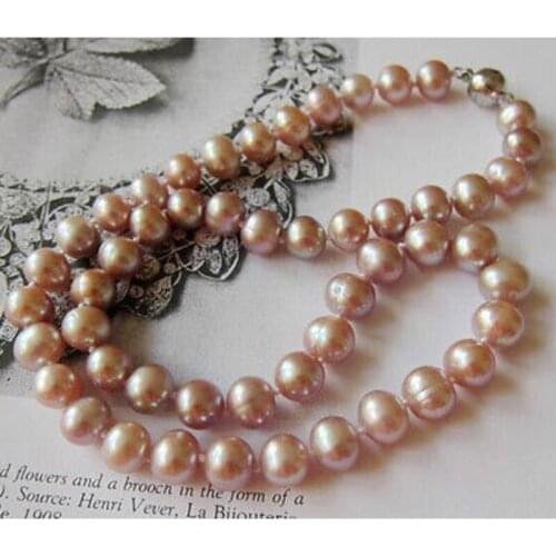 Classic18"12-13MM NATURAL SOUTH SEA LAVENDER BAROQUE PEARL NECKLACE