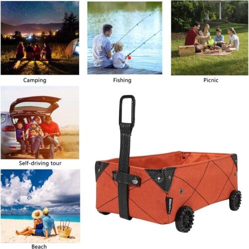 Outdoor Camping Storage Box Waterproof Wear-resistant Folding Trolley Leather Cart Storage Box Waterproof Two Functions Box