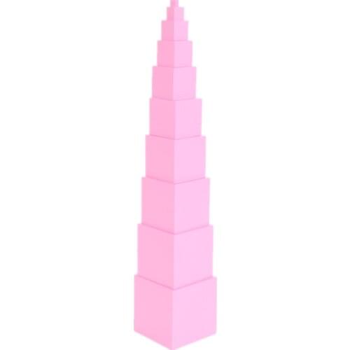 Pink Tower Montessori Material 3D Puzzle Creative Sensor Kid Educational Toy For Preschool Teaching Aids Family Children Toy