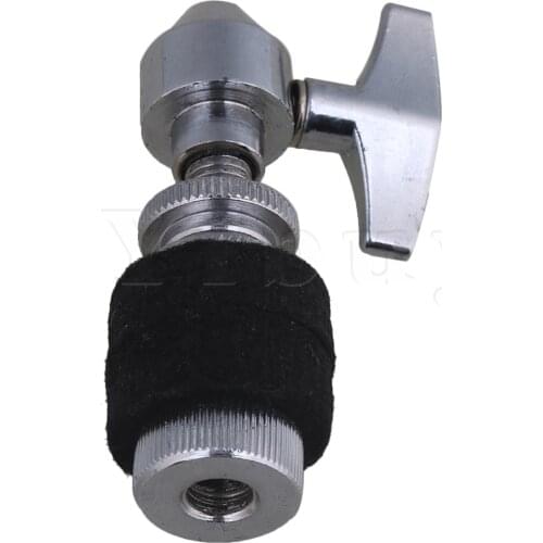 Yibuy 3.15x0.8inch Zinc Alloy Silver High Hat Clutch Stand with Black Felt Jazz Drum Part Percussion Replacement