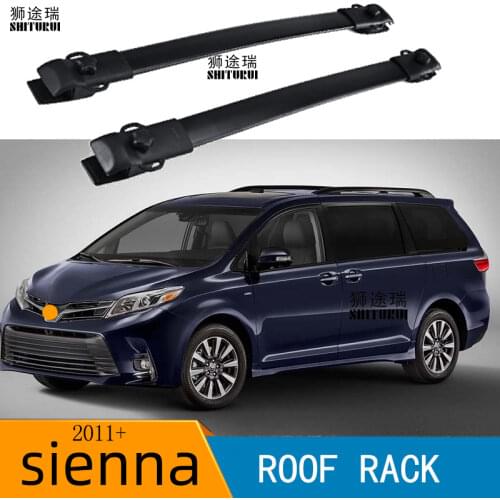 SHITURUI 2Pcs Roof bars For Toyota - SIENNA (_L3_) [2010-today] Aluminum Alloy Side Bars Cross Rails Roof Rack Luggage