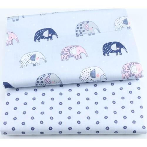 Elephant 100% Cotton Printed Fabric For Clothes Baby Child Dress Sewing Bed Sheet Pillow Cover DIY Sewing Fabrics