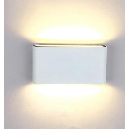 LED Wall Sconce Aluminum Waterproof Wall Lamps, Outdoor Indoor Up/Down Lights -12W / 6W, Black / White, Warm /White Light