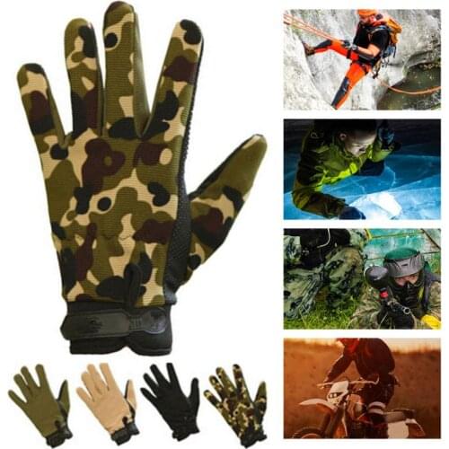 Hiking Camping Nylon Gloves Windproof Touchscreen Camouflage Tactical Military Gloves Camouflage Bike Riding Full Finger Glove