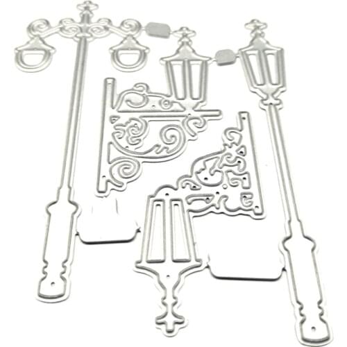 Street Lights Clear Stamps Embossing Mould, DIY Printing Carbon Steel Mould for Card Making and Scrapbooking