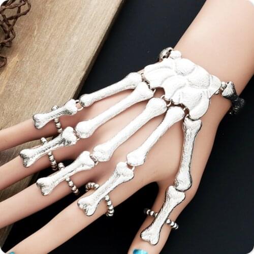 Skeleton Bone Women Bracelets Rock Punk Hand Accessories Bangles Unique Gifts for Girl Jewelry Best Creativity Gift Wholesale