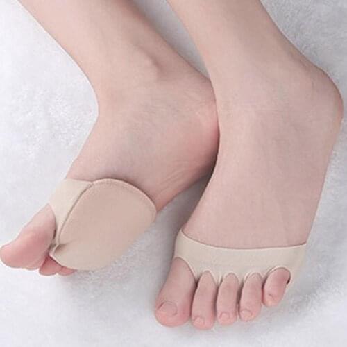 Five Toes Forefoot Pads For Women Toe Liner Covers No Heel Open Toe Socks Women Nonslip Socks For High Heels Flats Boots