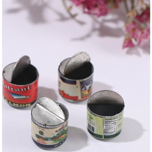 1/4pcs Different Label Dollhouse Miniature Can Fruit Jam Can Toy Doll Food Kitchen Living Room Accessories Kids Pretend Play Toy