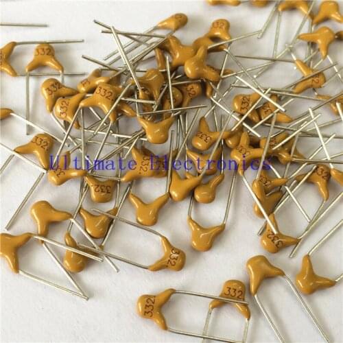 1000pcs/lot Multilayer ceramic capacitor 332 50V 3.3nF 332M P=5.08mm