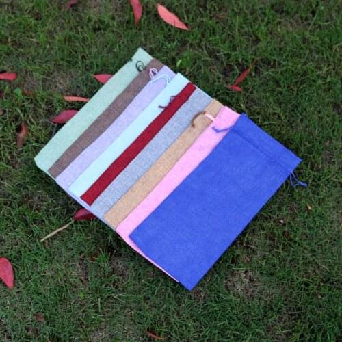 13*18CM 5Pcs/Lot Multiple Colors Support Customization Linen Storage Bag for Jewelry Gift Candy and Daily Items High Quality