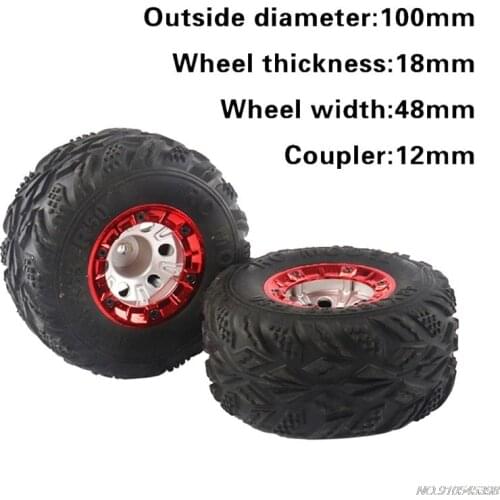2 pcs 100mm Speed Car Tire Wheel Wheels Auto Upgrade Parts for 1/12 RC car Wltoys 12428 FY-03 JY12 21 Dropshipping