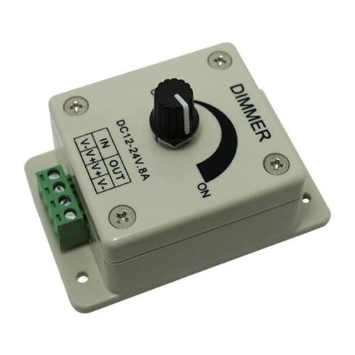 30pcs/lot DC 12V 24V 8A Adjustable LED Strip Switch Dimmer / PWM Dimming Controller